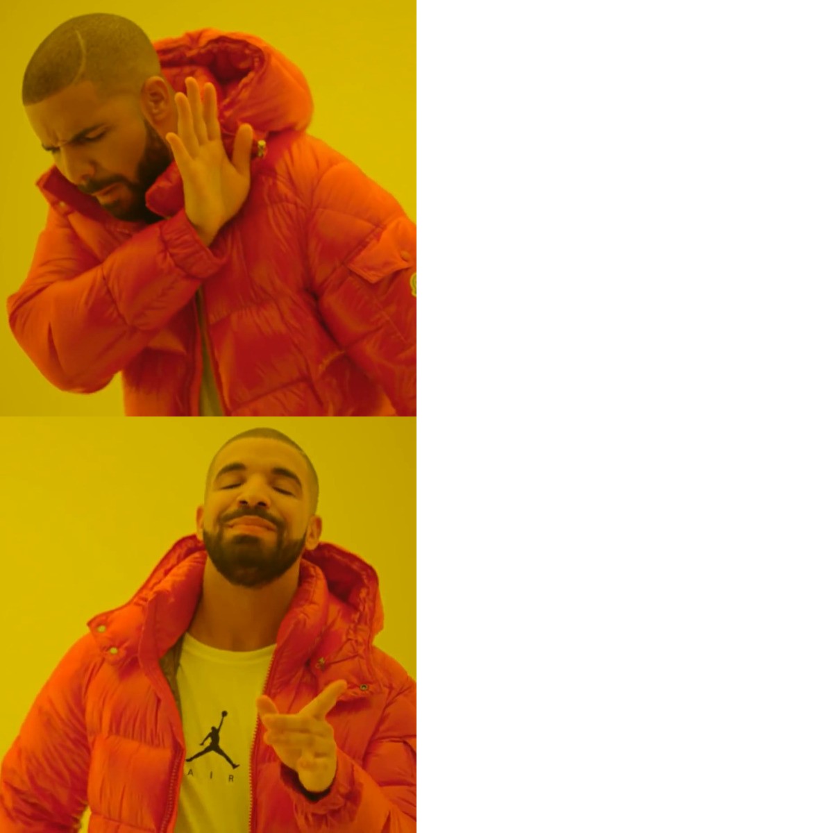 Drake Hotline Bling meme about Tea Drops