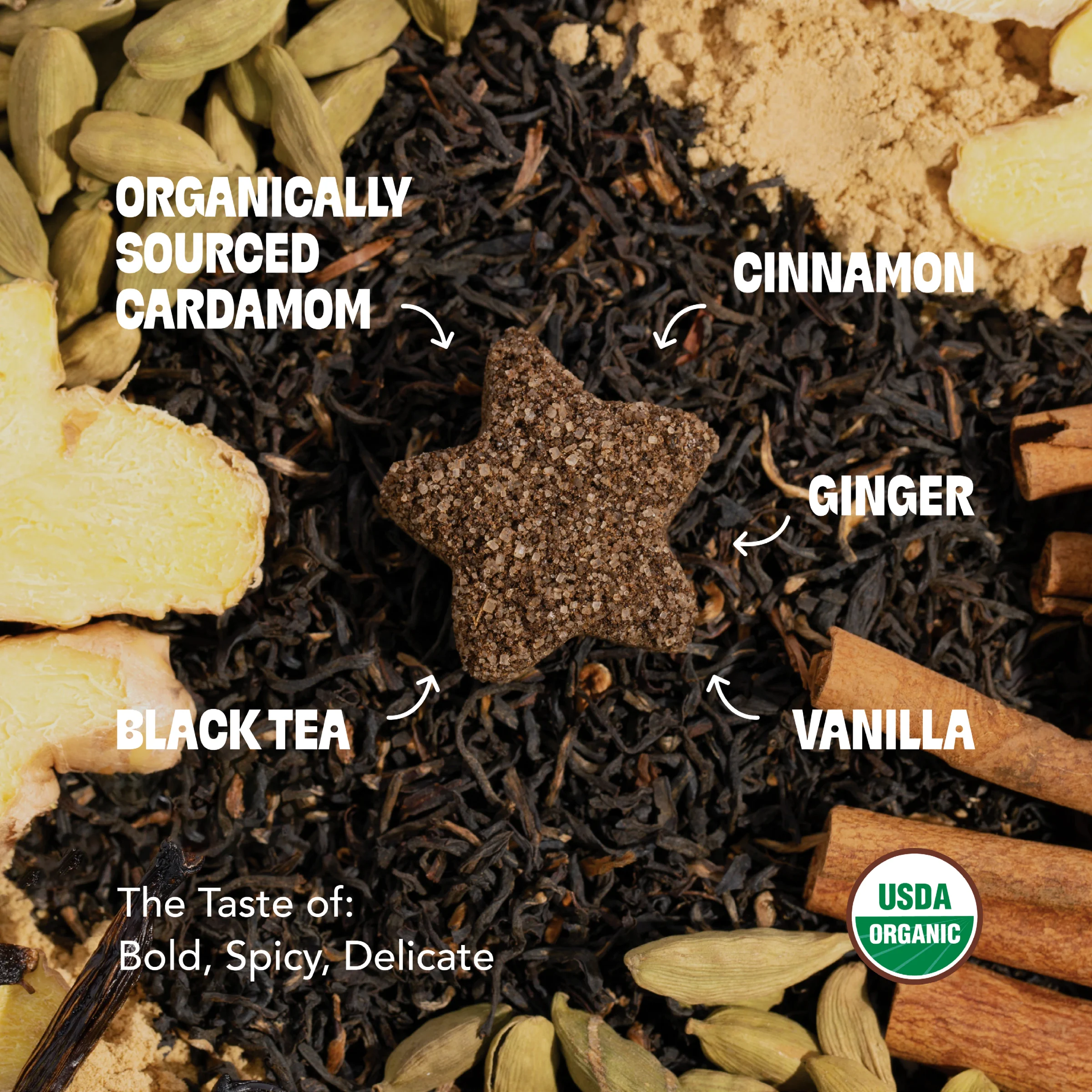 Chai Spice Tea Drop on whole spices and black tea